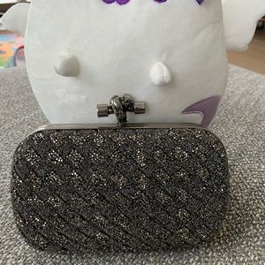 Bottega veneta metallic crystal knot clutch